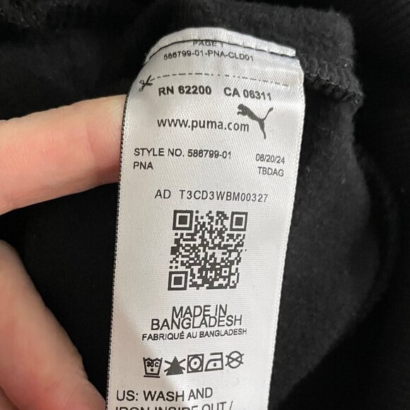 Puma ESS Small Logo Neutral Cotton Poly Blend Hoodie Kanga Pouch Black Sz XS NWT - Picture 9 of 12